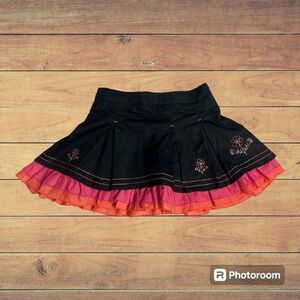 Pumpkin Patch Black Embroidered Skirt   Sz 12-18 M   NWT